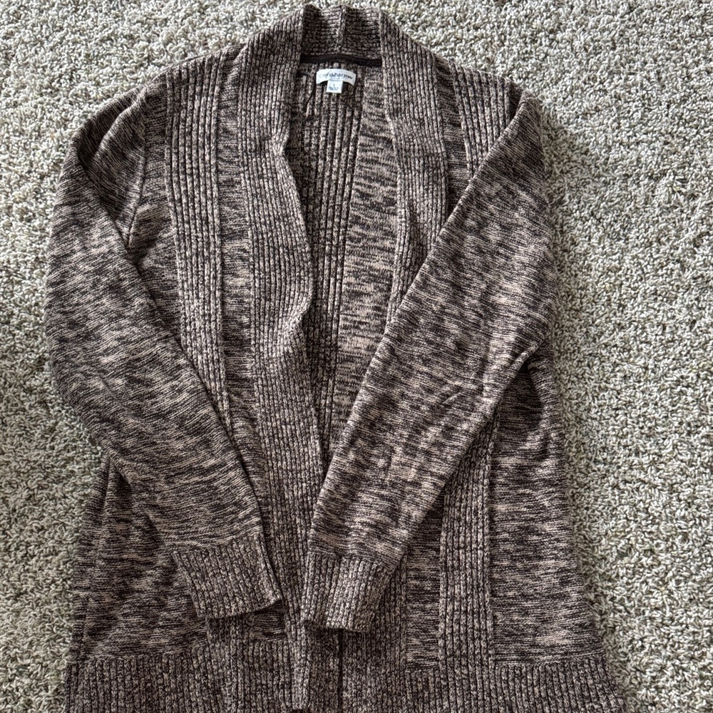 Croft & Barrow Women's Heathered Brown Cardigan